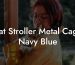 Cat Stroller Metal Cage Navy Blue