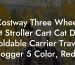 Costway Three Wheel Pet Stroller Cart Cat Dog Foldable Carrier Travel Jogger 5 Color, Red