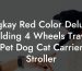 Ingkay Red Color Deluxe Folding 4 Wheels Travel Pet Dog Cat Carrier Stroller