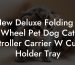 New Deluxe Folding 3 Wheel Pet Dog Cat Stroller Carrier W Cup Holder Tray