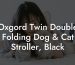 Oxgord Twin Double Folding Dog & Cat Stroller, Black