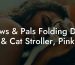 Paws & Pals Folding Dog & Cat Stroller, Pink